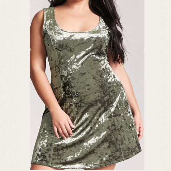 Forever 21 Dresses & Skirts - Forever 21 Olive Velvet Mini Dress